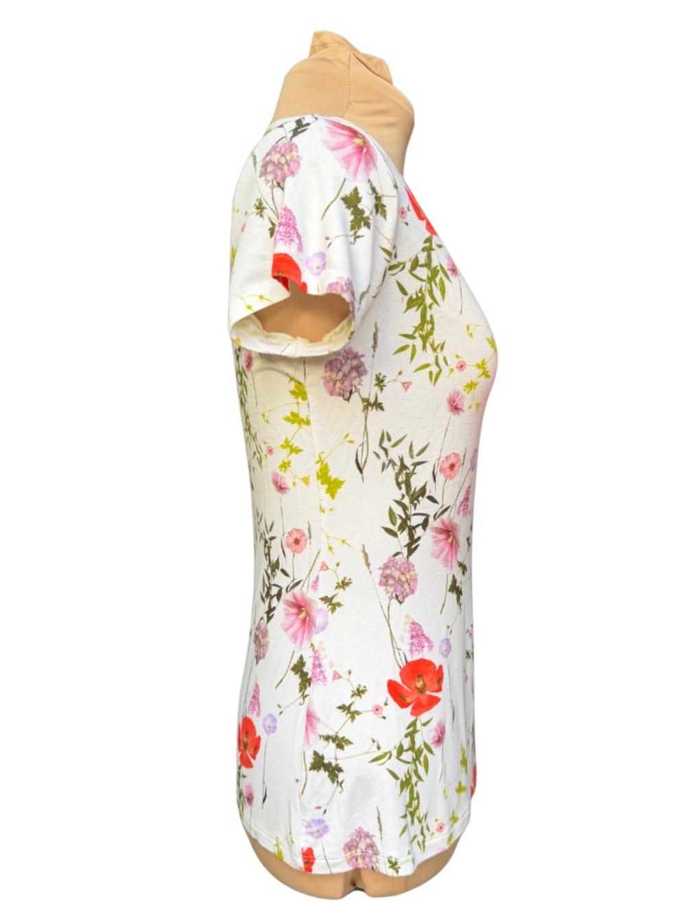 Size 2 (US Size 6) - Ted Baker London - Hedgerow White Floral Fitted Tee - VCG - Picture 4 of 7